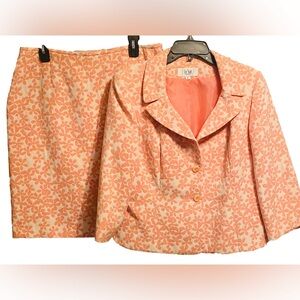 Le Suit Women's Coral Floral Skirt